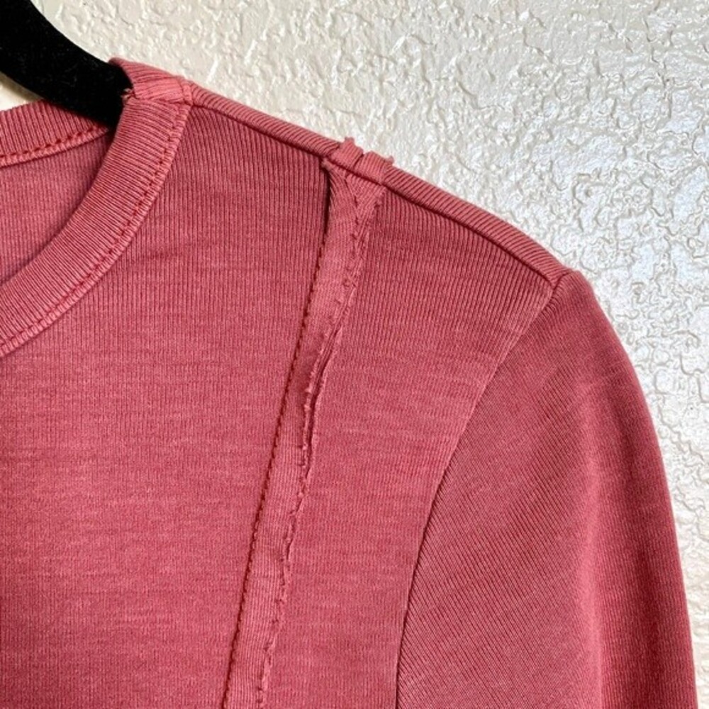 FOREVER21 Brick red top long sleeve Contrast-Seam crop top size S - Picture 4 of 9